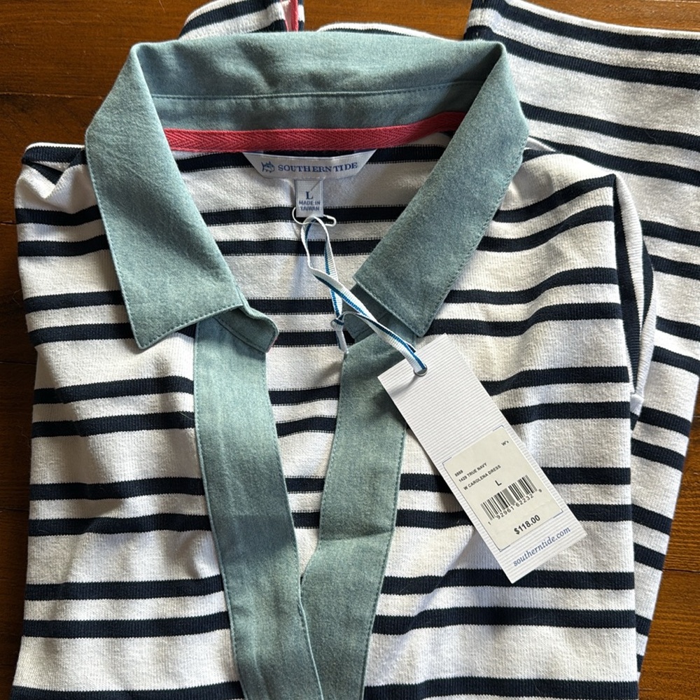 NWT Southern Tide White and Blue Nautical Stripe Coverup